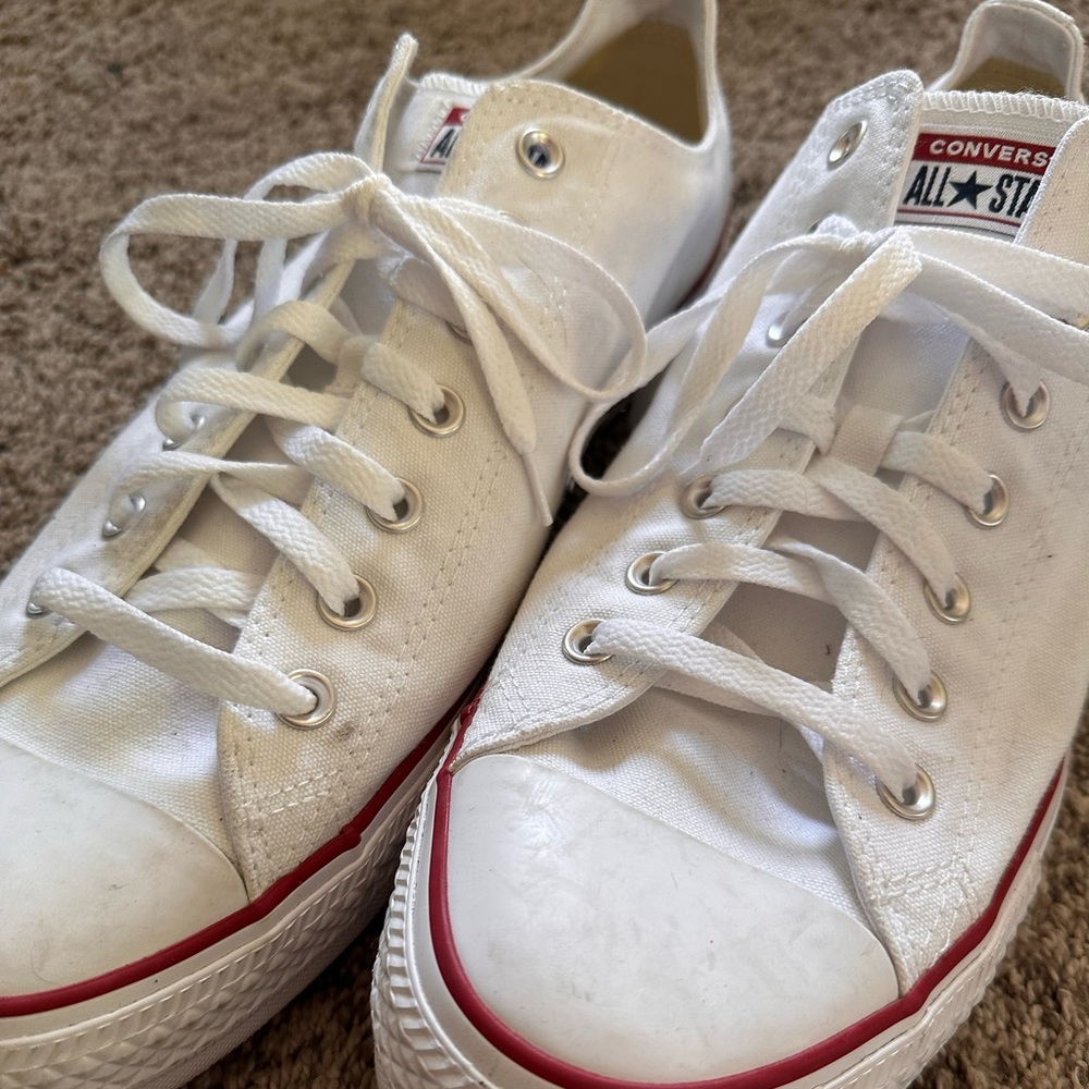 CONVERSE ALL-STAR LOW'S - WHITE CANVAS SIZE US MEN'S 14